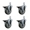 Service Caster 4'' Gray Poly Wheel Swivel 3/4'' Square Stem Caster Set with Brake, 4PK SCC-SQ20S414-PPUB-GRY-PLB-34-4 - alternate 1